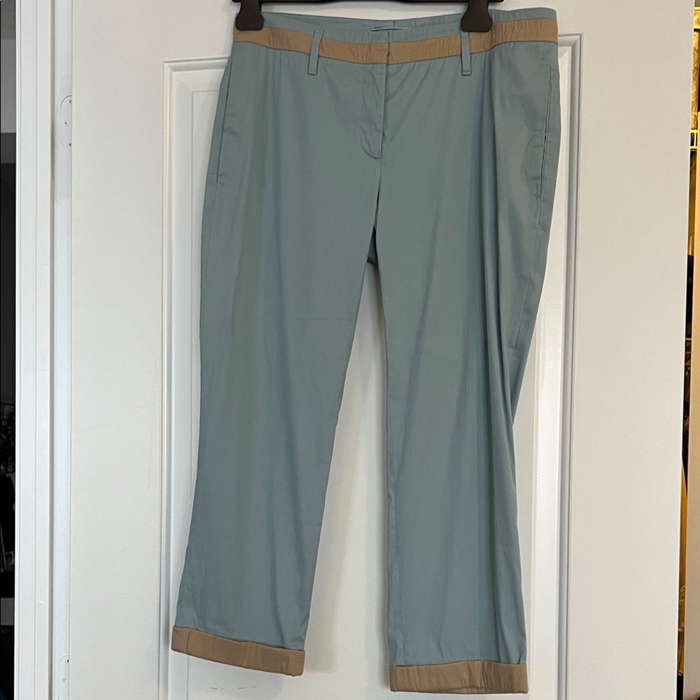 Prada blue and Tan Trousers